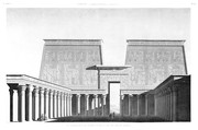 A Vol. I — Edfou (Apollinopolis Magna) — Pl. 61 - Vue perspective du pylône et de la cour du grand temple