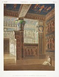 A Vol. II — Thèbes. Memnonium. — Pl. 37 - Vue perspective intérieure coloriée du temple de l'ouest