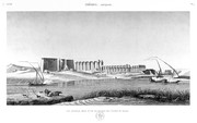 A Vol. III — Thèbes Louqsor — Pl. 2 - Vue générale prise d'une île en face des ruines du palais