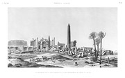 A Vol. III — Thèbes Karnak — Pl. 18 - Vue des ruines de la salle hypostyle et des appartemens de granit du palais