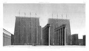 A Vol. III — Thèbes Karnak — Pl. 41 - Vue perspective du palais prise de l'intérieur de la cour du côté de l'ouest