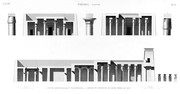 A Vol. III — Thèbes Karnak — Pl. 55 - 1.2.3. Coupes longitudinales et transversales 4.5.6. Détails de chapiteaux du grand temple du sud