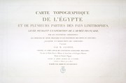 Carte topographique de l'Égypte - Page de garde