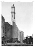 EM Vol. I — Le Kaire — Pl. 38 - Vue perspective extérieure de la mosquée de Soultân Hasan