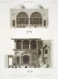 EM Vol. I — Le Kaire — Pl. 48 - 1.2. Plan et élévation d'un abreuvoir près la porte appelée Qarâ Meydân. 3.4. Plan et élévation de la citerne appelée Sibil Ali Agha.