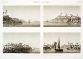 EM Vol. I — Basse Égypte — Pl. 79 - 1...4. Vues du foueh et de trois autres villages sur la branche de Rosette.