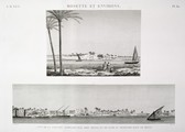 EM Vol. I — Rosette et environs — Pl. 80 - 1.2. Vue de la colline appelée Tell Abou Menna et de Kafr el Geneyneh dans le delta.