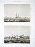 EM Vol. I — Basse Égypte — Pl. 83 - 1. Vue d'une maison des environs de Rosette. 2. Vue du fort d'Abouqyr