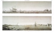 EM Vol. II — Alexandrie — Pl. 88 - 1. Vue du port neuf prise en mer du coté du nord 2. Vue du port vieux prise en rade du coté du sud-ouest