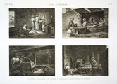 EM Vol. II — Arts et métiers — Pl. X - 1. Le meunier 2. Le boulanger 3. Le confiseur ou fabricant de pâtes sucrées 4. Le pâtissier