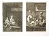 EM Vol. II — Costumes et portraits — Pl. C - 1. Almés ou danseuses publiques 2. Santons d'Abyssinie et de Constantinople