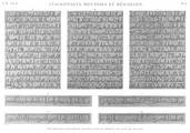 em Vol. II — Inscriptions, monnoies et médailles — Pl. b - Inscriptions koufiques gravées sur le Meqyâs de lÎle de Roudah